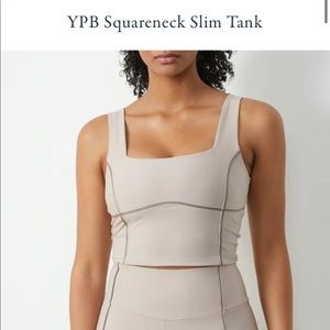 Abercrombie YPB Squareneck Slim Tank in Oat